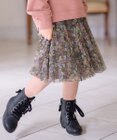 ANY KIDS 花柄 チュール フレア スカート