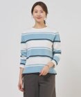 J.PRESS LADIES L Cotton Acetate ブロッキング ボーダー ニット