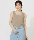 ANY SIS L 【洗える】シアーコンビスクエアネック タンクトップ