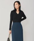 ICB 【洗える】エクストラファインメリノリブ Vネックニット