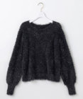 ANY SIS L 【洗える】フィルムラメシャギー ニット