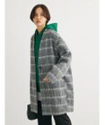 Green Parks コクーンシルエットチェックシャギーコート