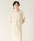 GRACE CONTINENTAL メッシュVネックニットトップ
