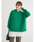 Green Parks スウェット風フード付ニットプルオーバー