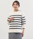 J.PRESS LADIES L Cotton Polyester カラーボーダー ニット