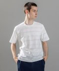 JOSEPH HOMME 新柄【ストレッチ/洗える】ジャガードボーダー　クルーネックTシャツ