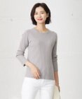 J.PRESS LADIES L 針抜きフライス クルーネック リブ カットソー