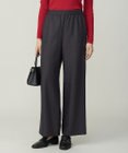 ICB 【洗える】ウールワッシャーツイル ワイドストレートパンツ