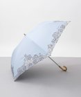 AURORA NINA RICCI （ニナリッチ) 刺しゅうオーガンジー掛け合わせ晴雨兼用パラソル（折り畳み・トップフラット傘）