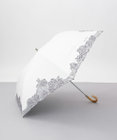 AURORA NINA RICCI （ニナリッチ) 刺しゅうオーガンジー掛け合わせ晴雨兼用パラソル（折り畳み・トップフラット傘）