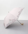 AURORA NINA RICCI （ニナリッチ) 刺しゅうオーガンジー掛け合わせ晴雨兼用パラソル（折り畳み・トップフラット傘）