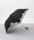 AURORA NINA RICCI （ニナリッチ) 刺しゅうオーガンジー掛け合わせ晴雨兼用パラソル（折り畳み・トップフラット傘）