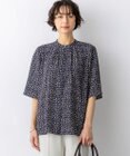 23区 カレイドスコーププリント バンドカラー ブラウス