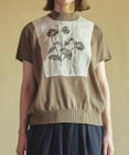 muuc ポピー刺繍フレンチスリーブプルオーバー〈日本製・高級綿100%の光沢と柔らかさ〉〈繊細な花刺繍〉〈大人の夏ニット〉〈ゆったりフリーサイズ〉