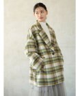 Green Parks ・ＥＬＥＮＣＡＲＥ　ＤＵＥ　シャギーチェックミドルコート