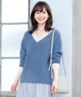 Tiaclasse L 【洗える】表情豊かなメランジニットVネックトップス
