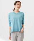 J.PRESS LADIES L 【洗える】COTTON LINEN Vネック ニット
