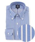 J.PRESS MEN 【PREMIUM PLEATS / 形態安定】スーピマコットンパナマストライプ シャツ / B.D.