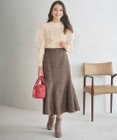 ANY SIS L 【洗える】ラメツイードナローフレア スカート