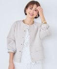 自由区 【カタログ掲載・セットアップ対応】リネンストレッチノーカラー ジャケット