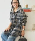AMERICAN HOLIC フード付きシャギーチェックシャツ