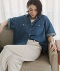 WEGO 【ANGIE VINTAGE】オーバーサイズデニム半袖シャツ