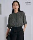 ICB 【人気のため新色追加・接触冷感・UVケア・速乾・洗える】BackSatinAmunzen 5分袖バンドカラーブラウス