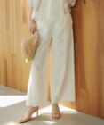 23区 L 【洗える】リネンエンブロイダリー ワイドパンツ