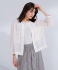 J.PRESS LADIES 【洗える】Sheer Vis リネン ノーカラー ブルゾン