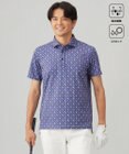 23区GOLF 【MEN】【吸水速乾/UVカット】アザミ小紋柄半袖ポロシャツ