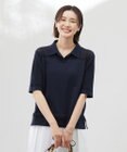 J.PRESS LADIES 【洗える】COTTON POLYESTER ニットポロ