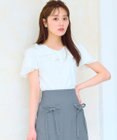 Feroux 【洗える・汗ジミが目立たない】ラッフル襟Tシャツ
