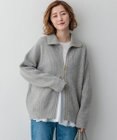 23区 S 【洗える】カシミヤブレンド ジップアップ ニットブルゾン