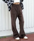 WEGO 【ウエストゴム】ベロアフレアパンツ