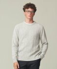 J.PRESS MEN 【Cash Lamb's Wool】ケーブルクルーネック ニット