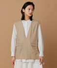 UNFILO 【GISELe 6月号掲載/洗える】リネンレーヨンバンドカラーシャツ