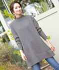 Tiaclasse L 【洗える】体型カバーも叶うMIX糸ニットチュニック