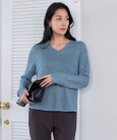 ICB L 【洗える】 ペーパーブレンドシャインニット Vネックプルオーバー