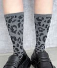 WEGO レオパード柄リブソックス