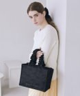 Maison de FLEUR レースフリルハンドルスクエアトートSバッグ