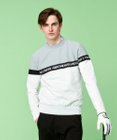 23区GOLF 【MEN】【ウォッシャブル】ロゴライン カラーニット