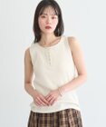 earth music&ecology 【綿100％】ピコミシンヘンリーネックタンクトップ