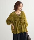 Green Parks Ｖネックフリルシアープリーツブラウス