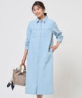 J.PRESS LADIES S コットンリネン 7oz デニム シャツ ワンピース