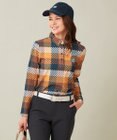 23区GOLF 【WOMEN】【吸水速乾・UVケア】 チェック柄プリント 長袖シャツ