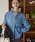 WEGO 【ANGIE VINTAGE】シアーデニムレギュラーカラーシャツ
