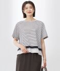 J.PRESS LADIES L 【洗える】パネルボーダー Tシャツ