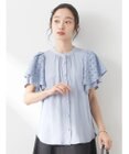 earth music&ecology レースラッフルブラウス