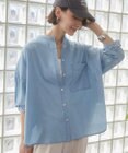 WEGO 【ANGIE VINTAGE】シアーデニムバンドカラーシャツ