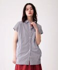 J.PRESS YORK STREET 【WOMEN】キャップスリーブ ストライプブラウス